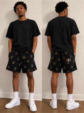 Limited edition-Cross Colours Tupac Graphic Sweat Shorts Men’s XL